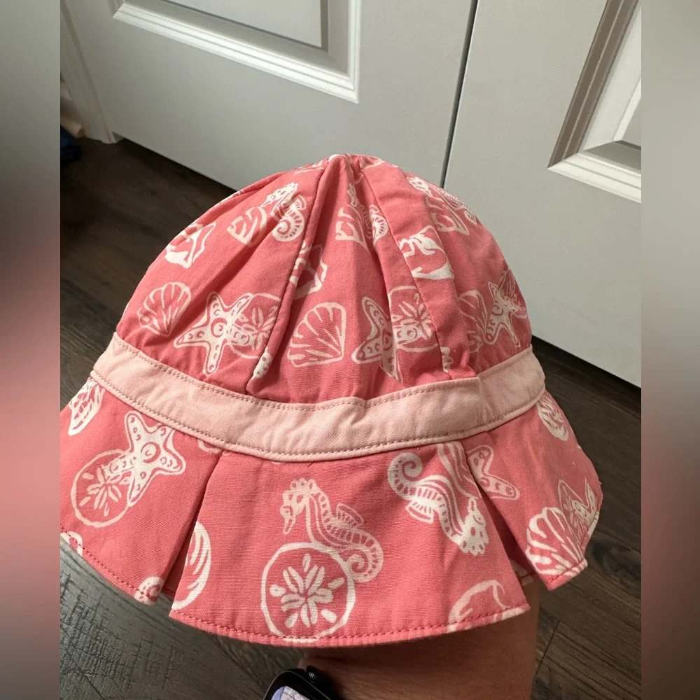 Janie and Jack Pink Beachy Bucket Hat (Size 0-3 Months)